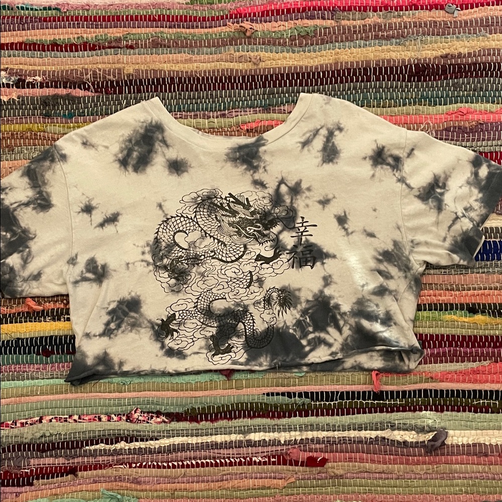 Garage Gray Tie-Dye Cotton Top